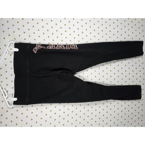 Victorias Secret PINK GOLD BLING DOG Sequined Yoga Pants Leggings LARGE - Picture 6 of 7